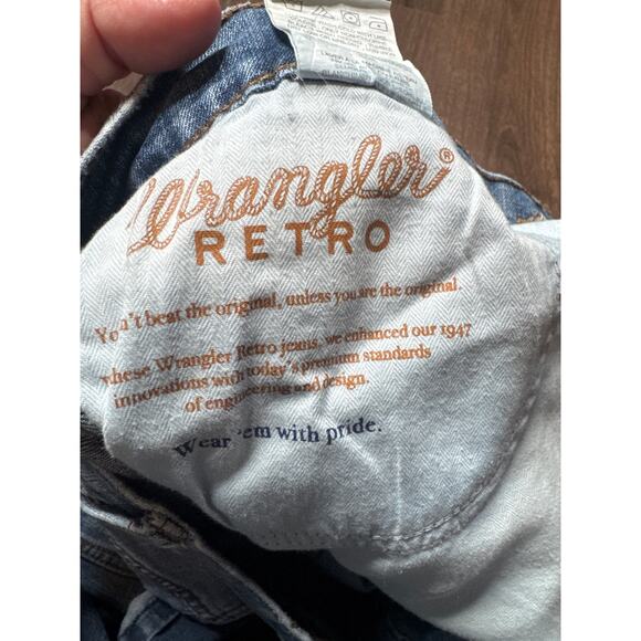 Wrangler Retro Men’s 33x32 88MWZSN Straight Faded Jeans Light Wash Stretch - Picture 6 of 6